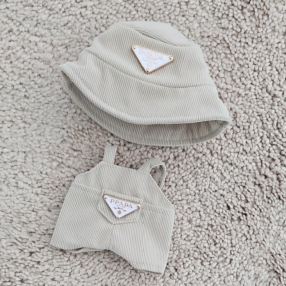 Labubu Beige Bucket Hat and Bag Set